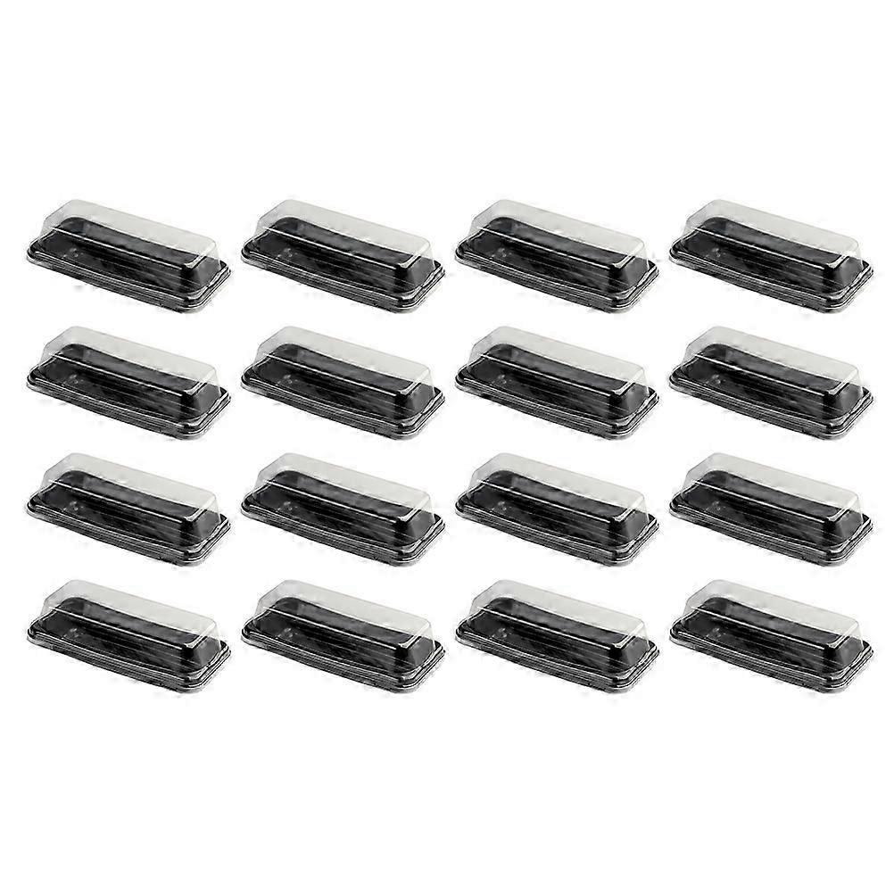 Black Bread Box compatible with Bread Use 16Pcs Transparent Cake Dessert Holders