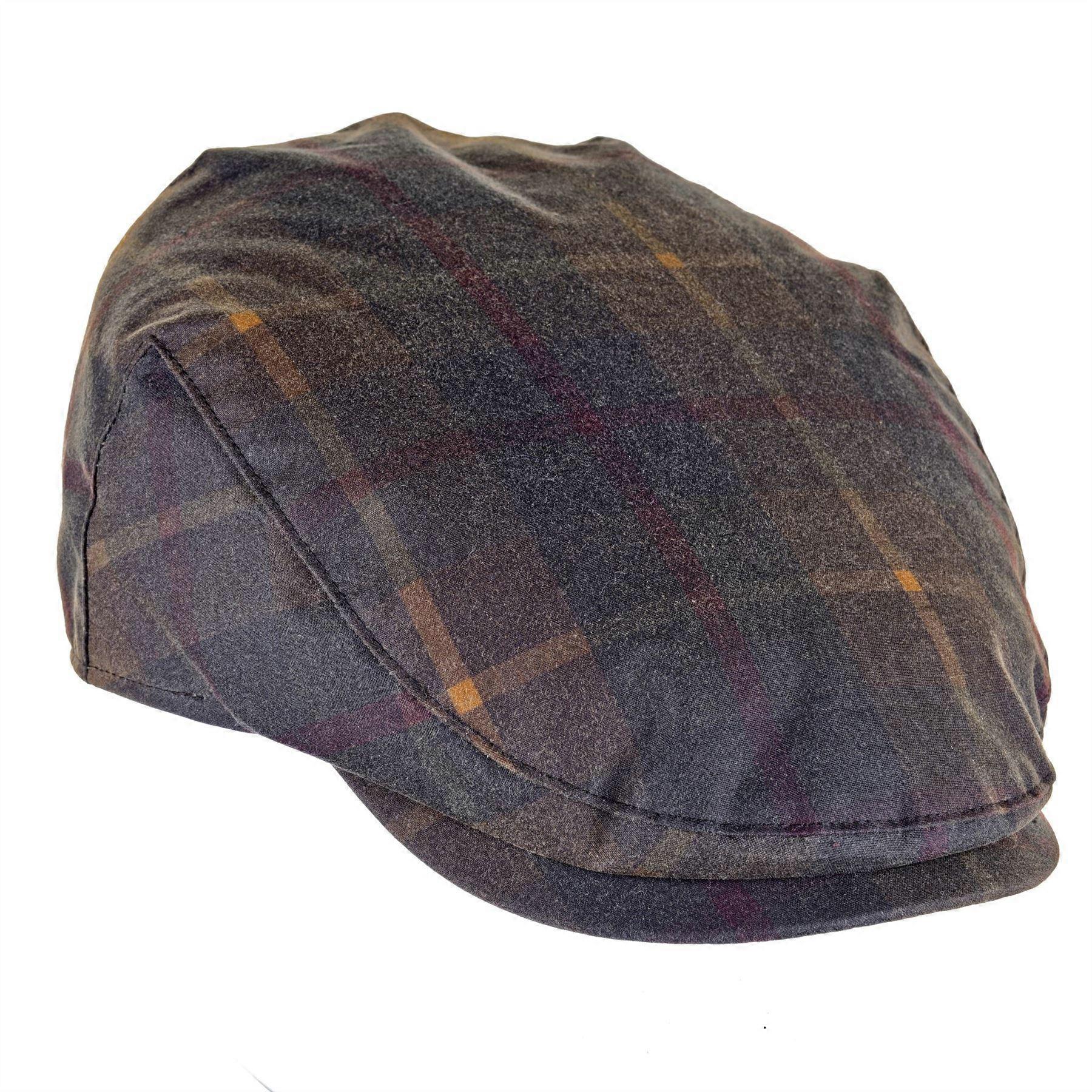 Charles Tartan Wax Flat Cap ZH183 Hunter