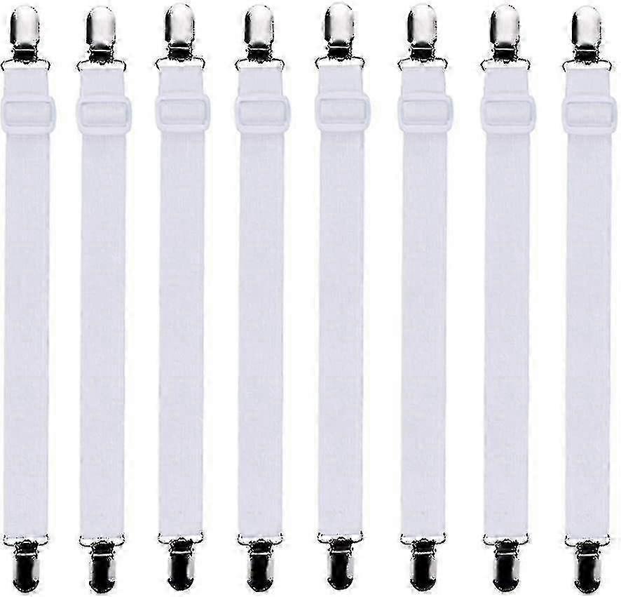 White Adjustable Bed Sheet Fasteners