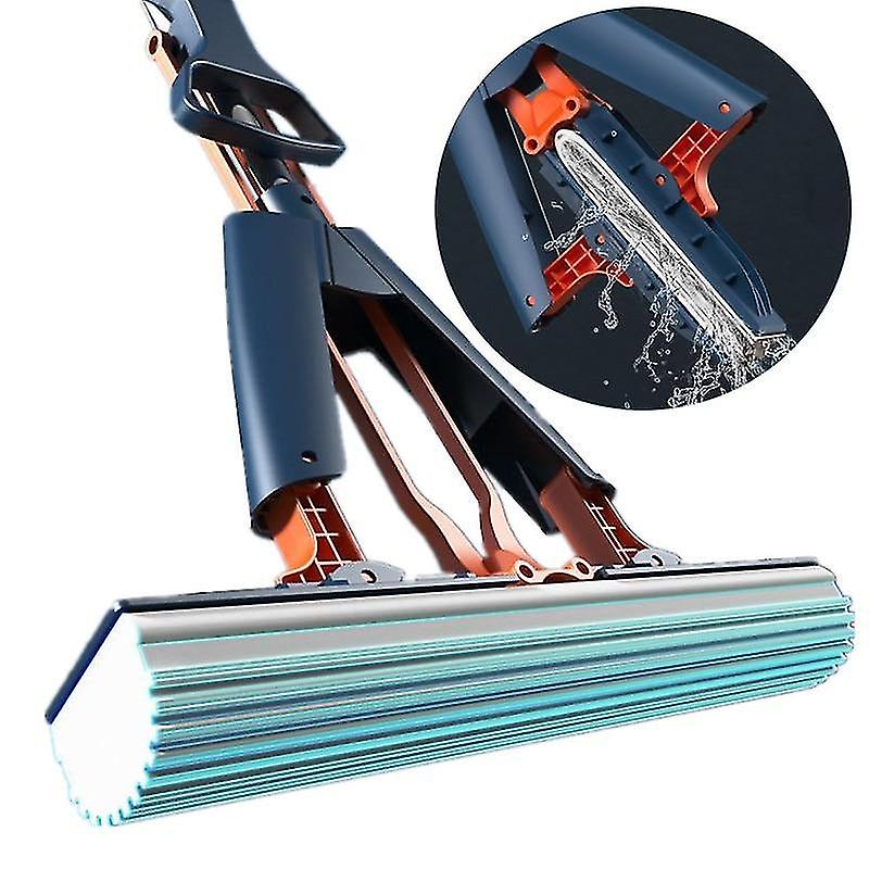 Household Lazy Hand-washing Sponge Mop Half-folding Rubber Cotton Mop Wet And Dry Mop