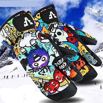 Guanti Da Sci Per Bambini Con Dinosauri - Impermeabili, Antivento E Caldi Per Neve E Snowboard (3-5 Anni)