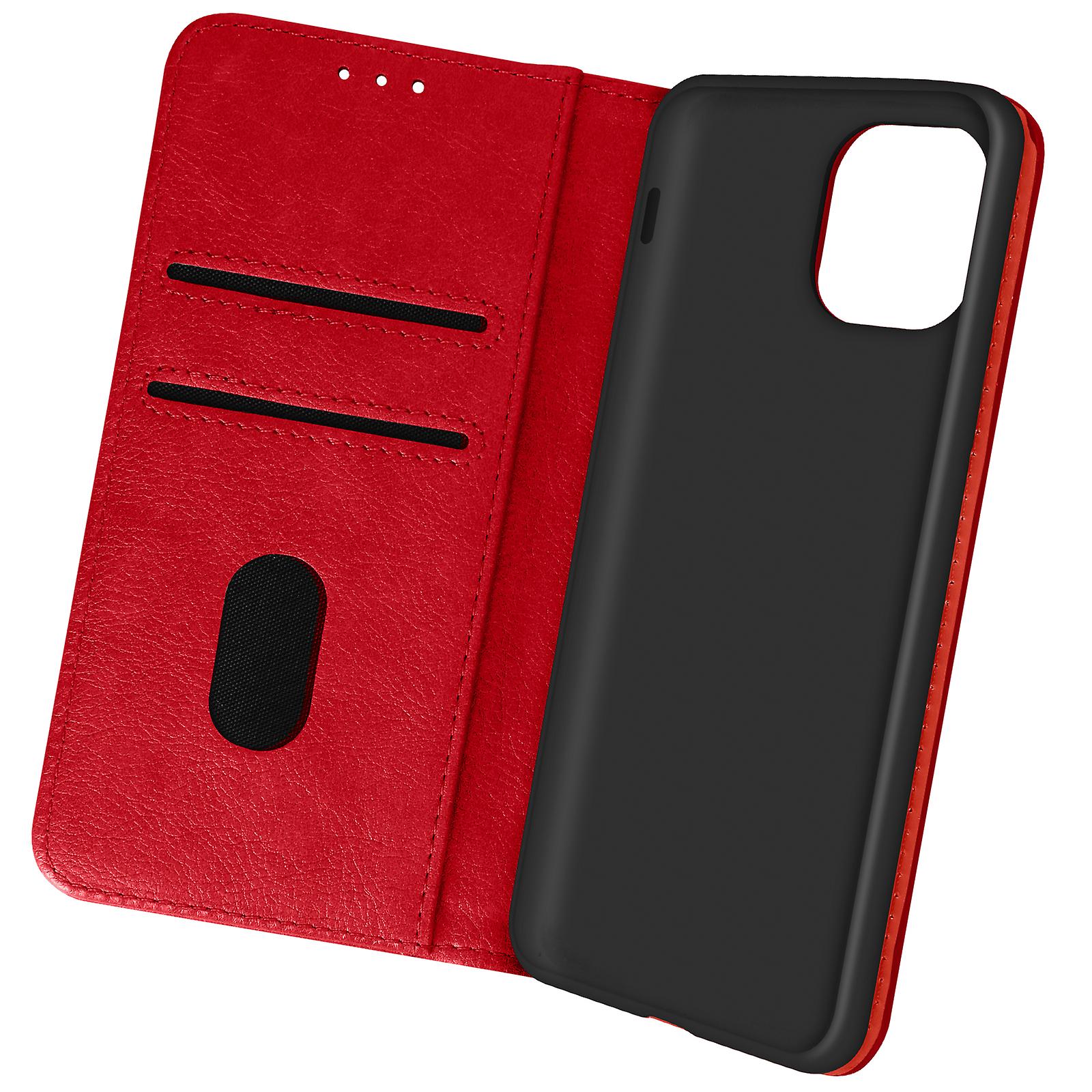 Case for Apple iPhone 13 Clamshell Wallet Function and Video Stand - red