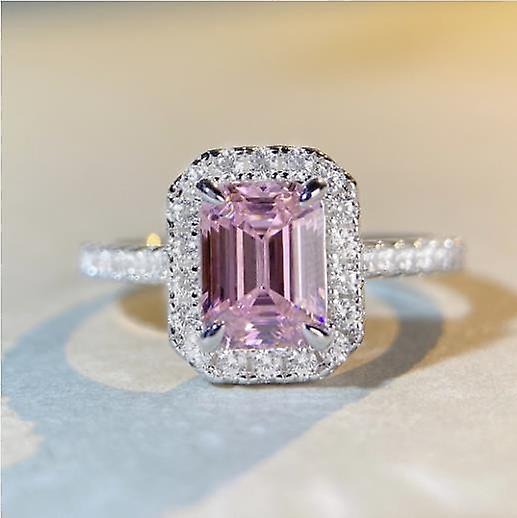Women's S925 Sterling Silver Promise Ring, 2 Carat Square High Carbon Diamond Ring, Engagement Rings For Mother's Day Valentine's Day Birthday Engagem