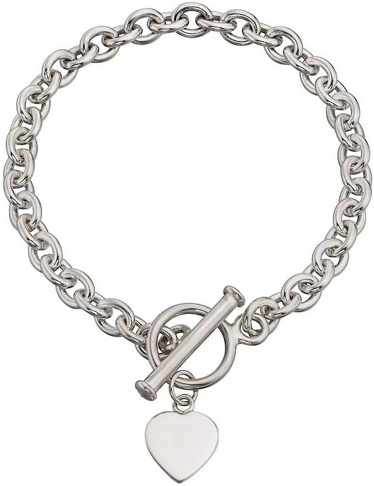Beginnings Heart Charm Toggle Bracelet - Silver