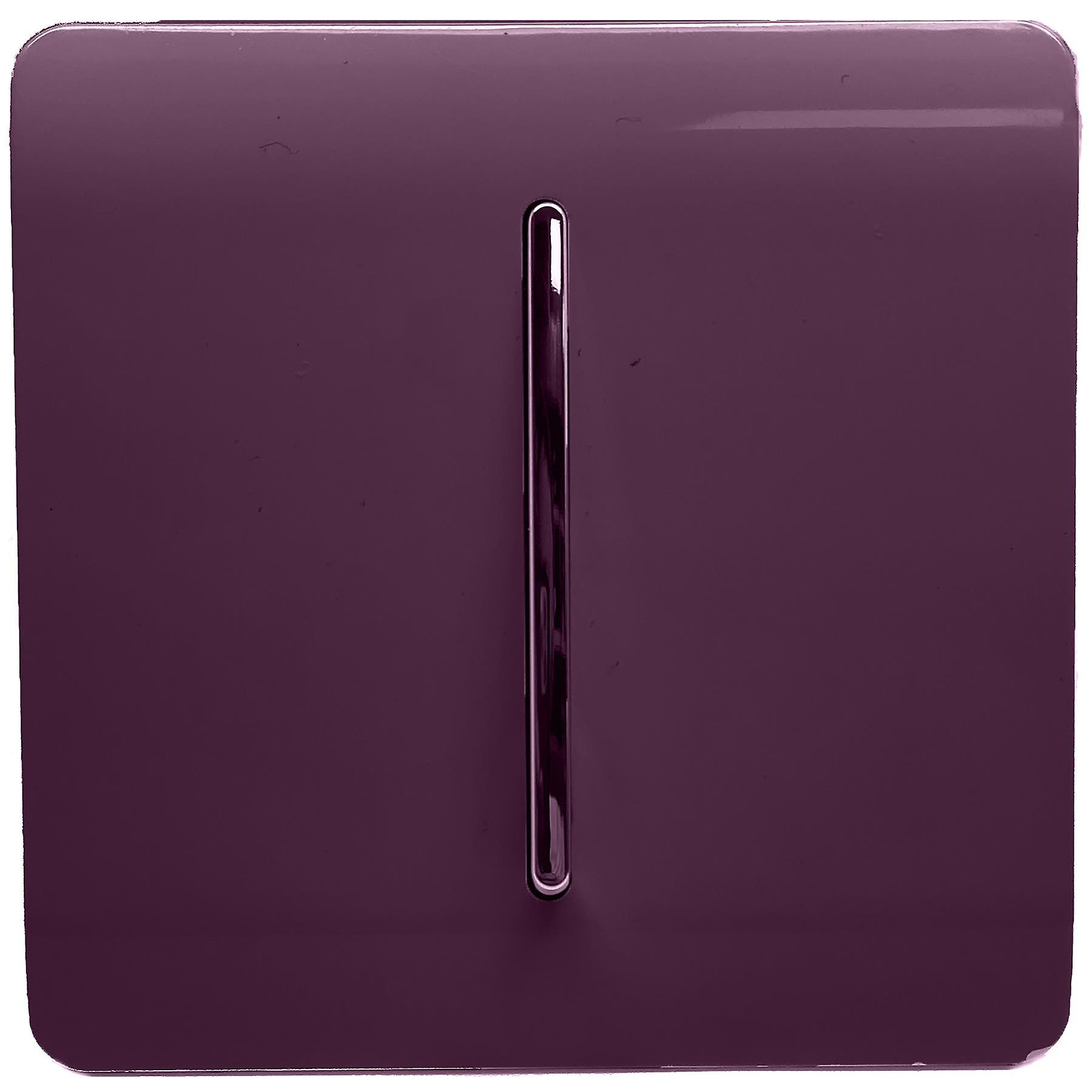 Trendi 1 Gang 1 Way Artistic Modern Glossy 10 Amp Rocker Tactile Light Switch Plum