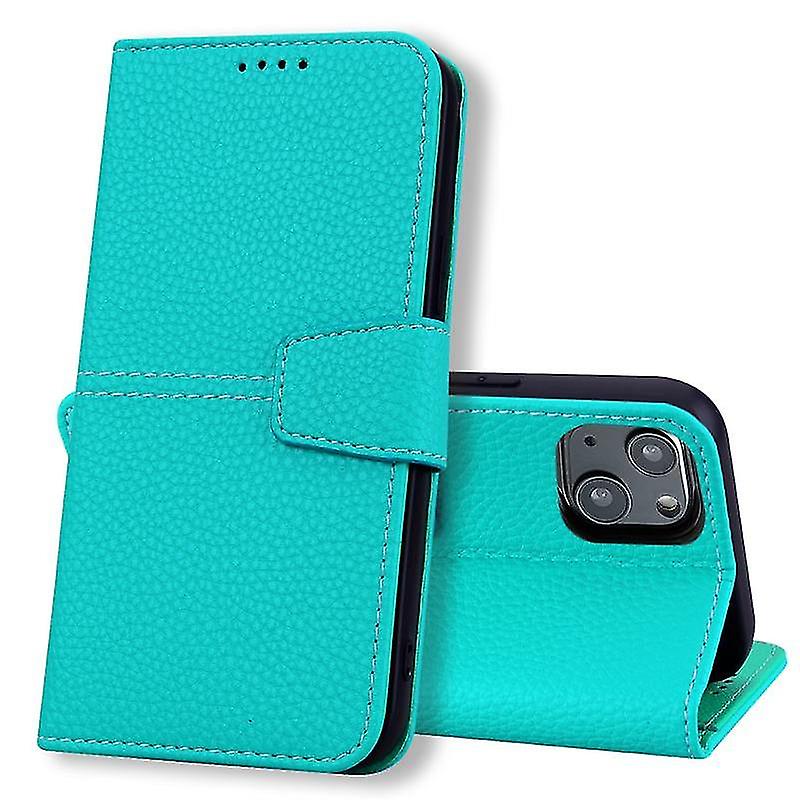 Pour Iphone 14 Plus Litchi Rfid Leather Phone Case (vert)