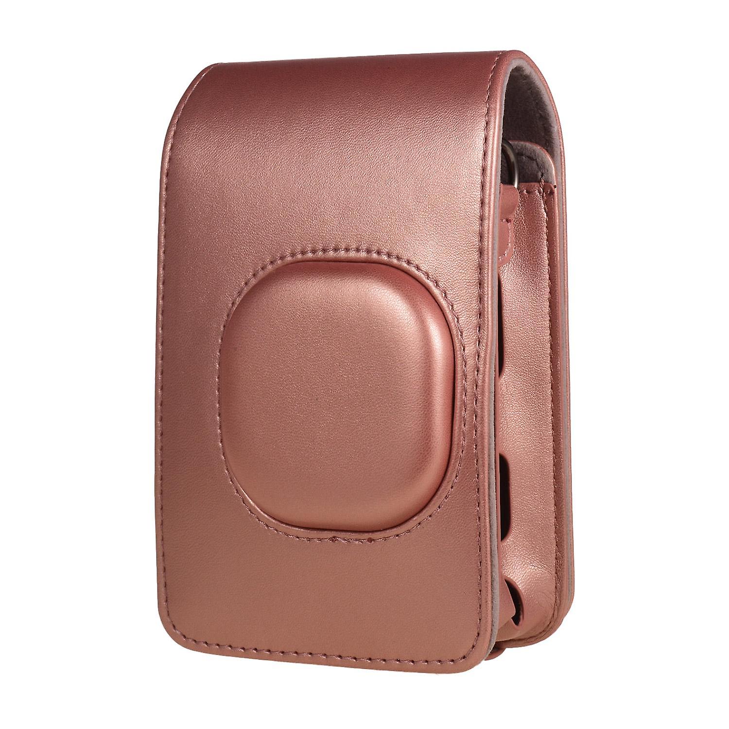 Compact Size Instant Camera Case Bag PU Leather with Shoulder Strap Compatible with Fujifilm Fuji