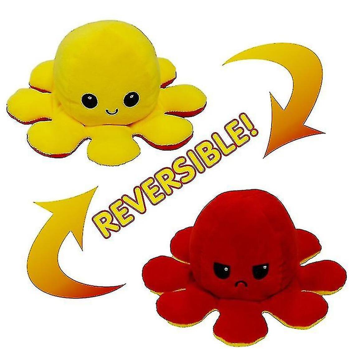 Reversible Plush Octopus #11 (yellow + Red)
