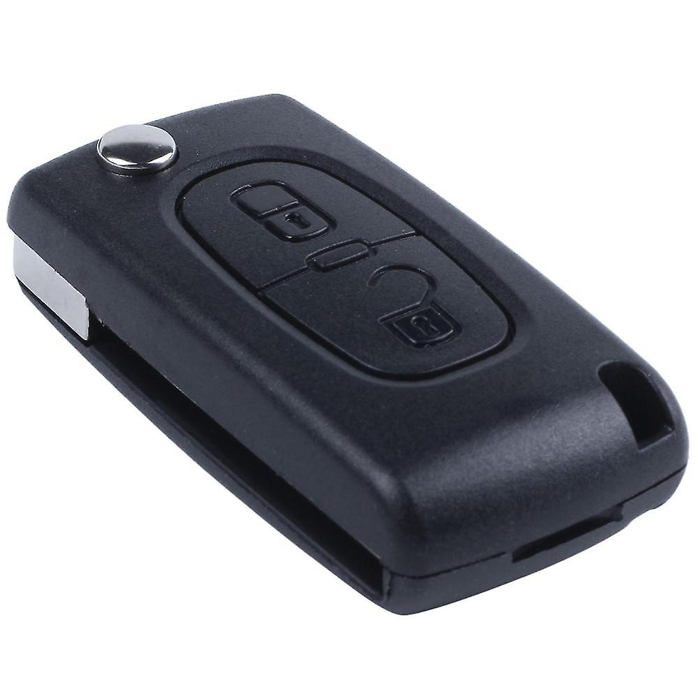 Flip Replacement Remote Car Key Case Shell For C2 C3 C4 C5 C6 C8 2 Buttons Black