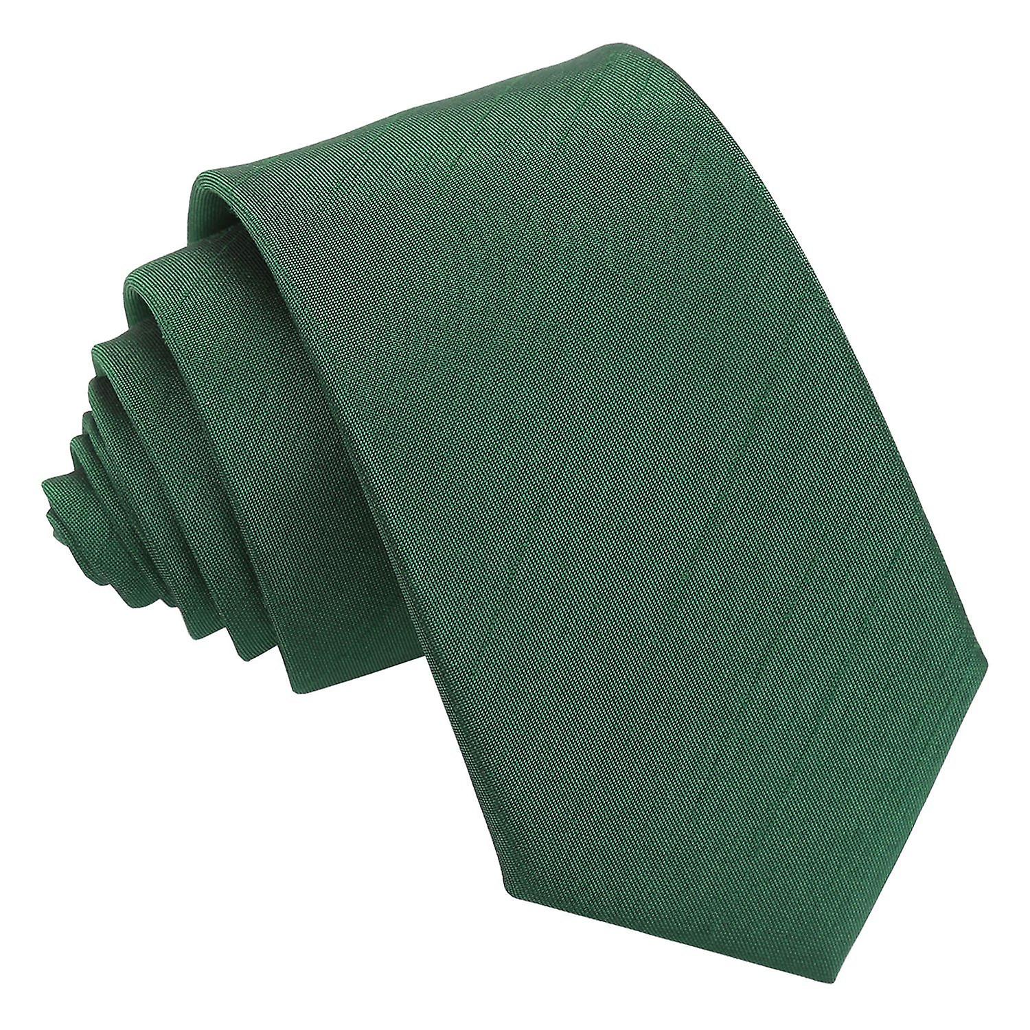 Emerald Green Plain Shantung Slim Tie