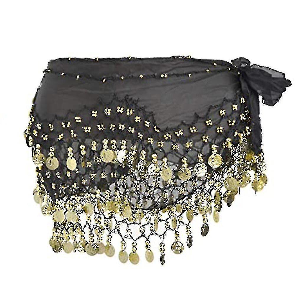 hip skjerf for mage dans, kvinners magedans skjerf med mynt skjørt