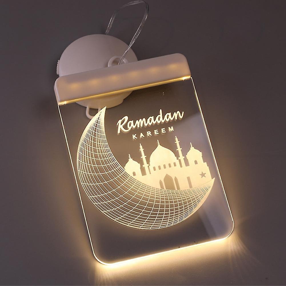 Hanging Lamp Battery Powered Eid Mubarak Ramadan Decoration Adhesive