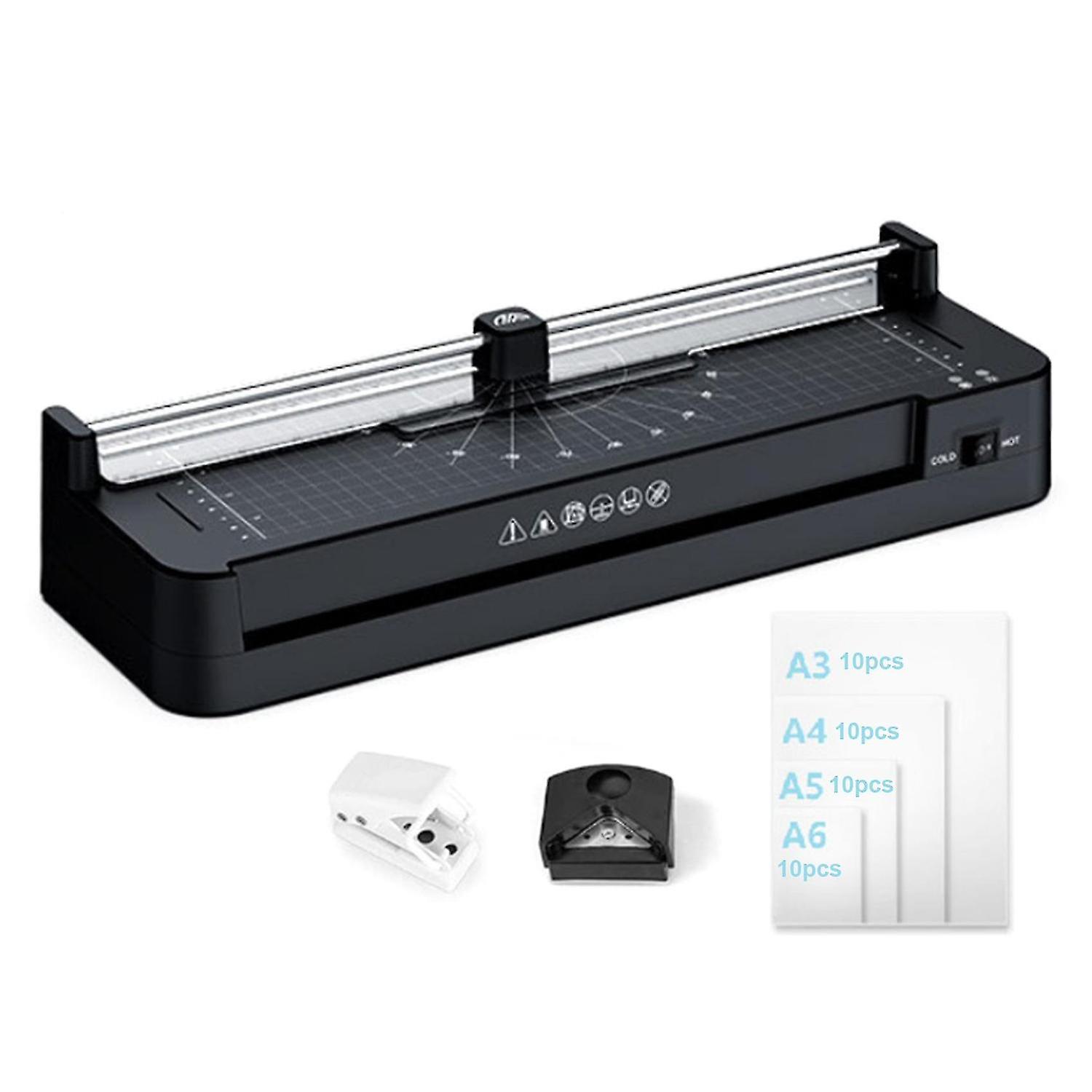 Photo Small File +corner Rounder+hole Punch+40pcs Laminating Film Eu Plug