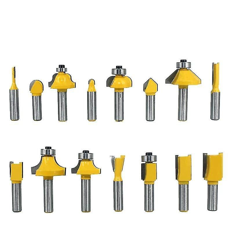 15pcs 8mm Trimming Straight Milling Cutter Router Bit Set