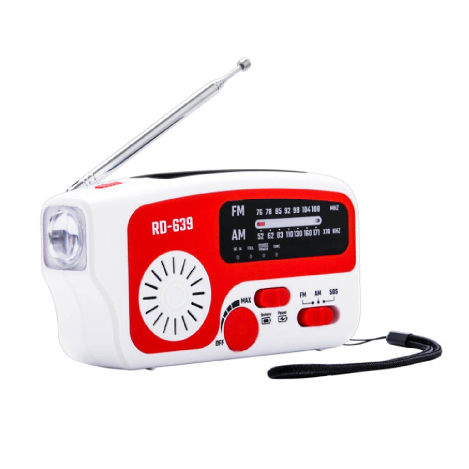 AM/FM Emergency Radio Hand Crank Radio Portable Solar Rechargeable Radio with LED Flashlight