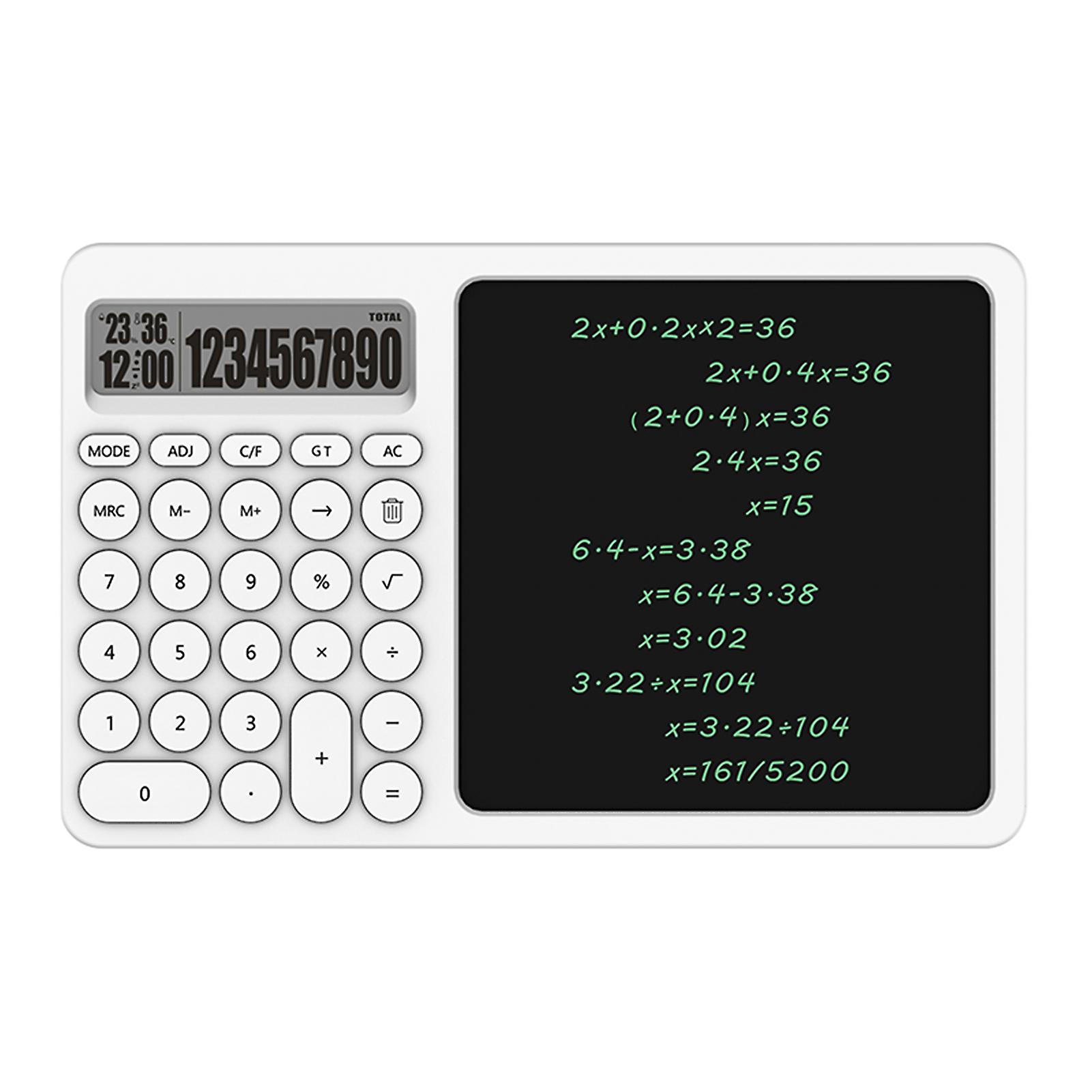 10 Digit Calculator With Writing Tablet Time Function Lcd Display Desk Calculator