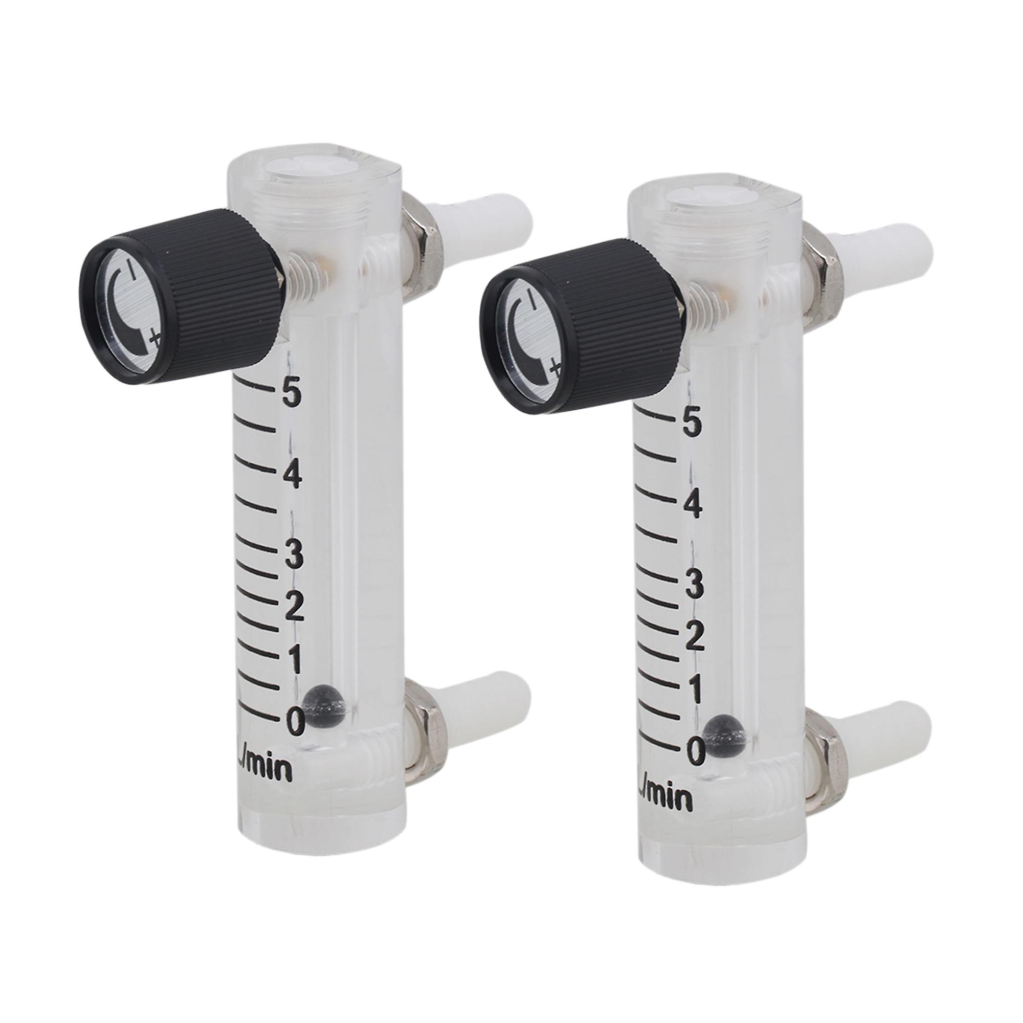 2PCS Acrylic 0-5LPM LZQ-3 Oxygen Air Gas Flowmeter for Oxygen Adjustable