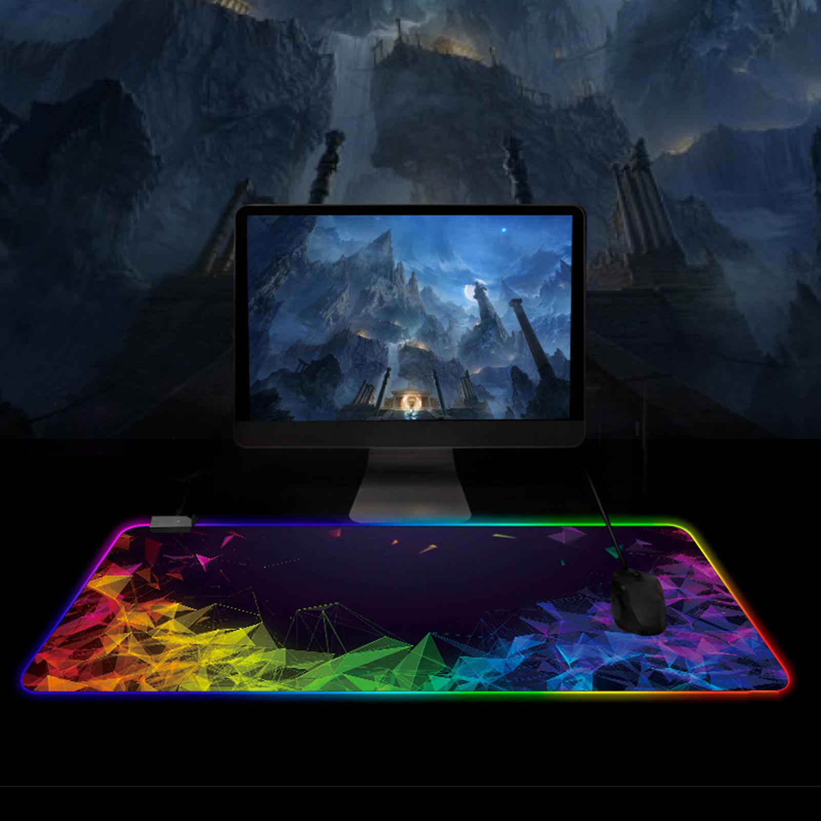 Anti-slip Large Rubber Base Colorful Luminous RGB Gaming LED Mouse Pad Mat for Computer