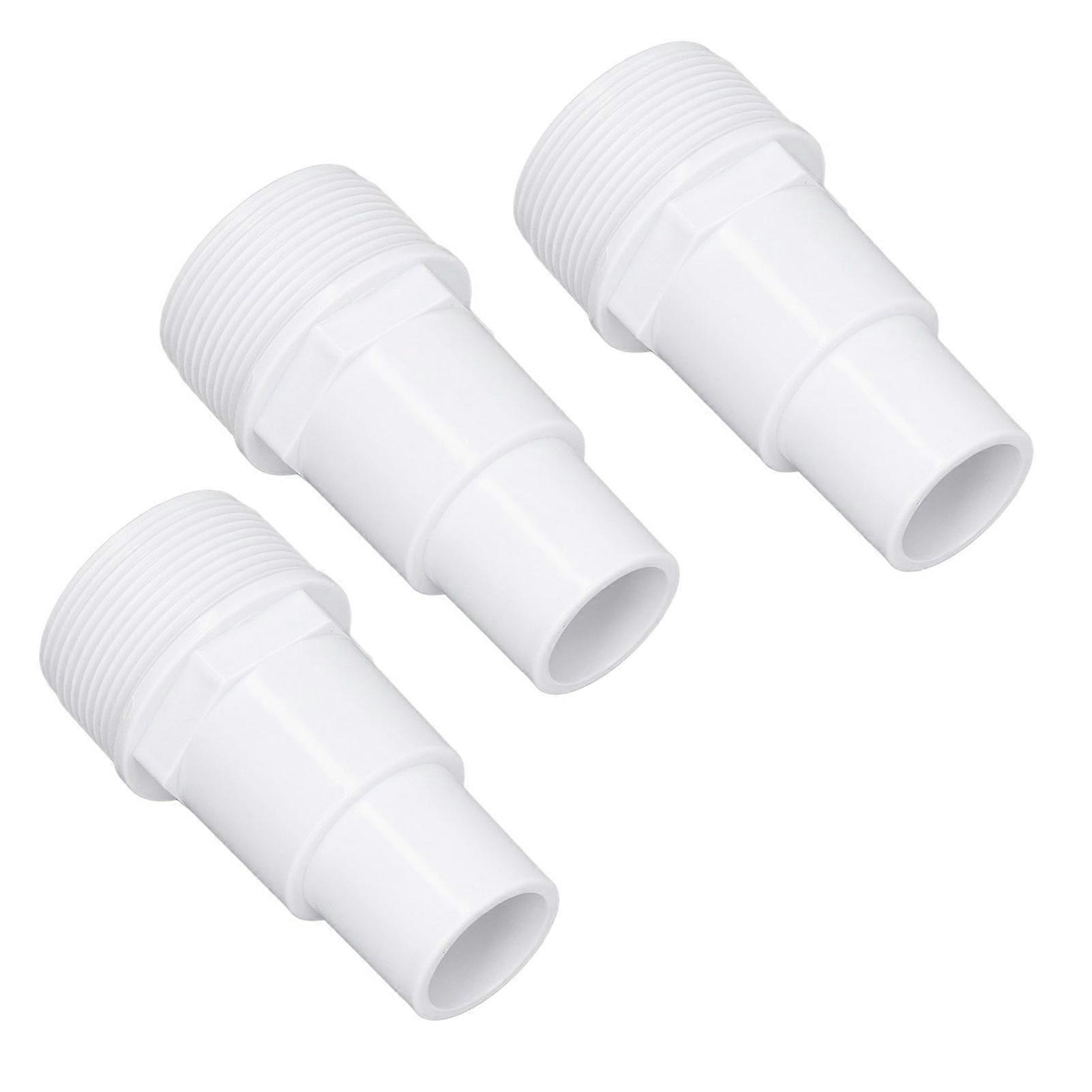 3Pcs G1-1/2 External Thread Hose Adapter Plastic 9.3cm Swimming Pool