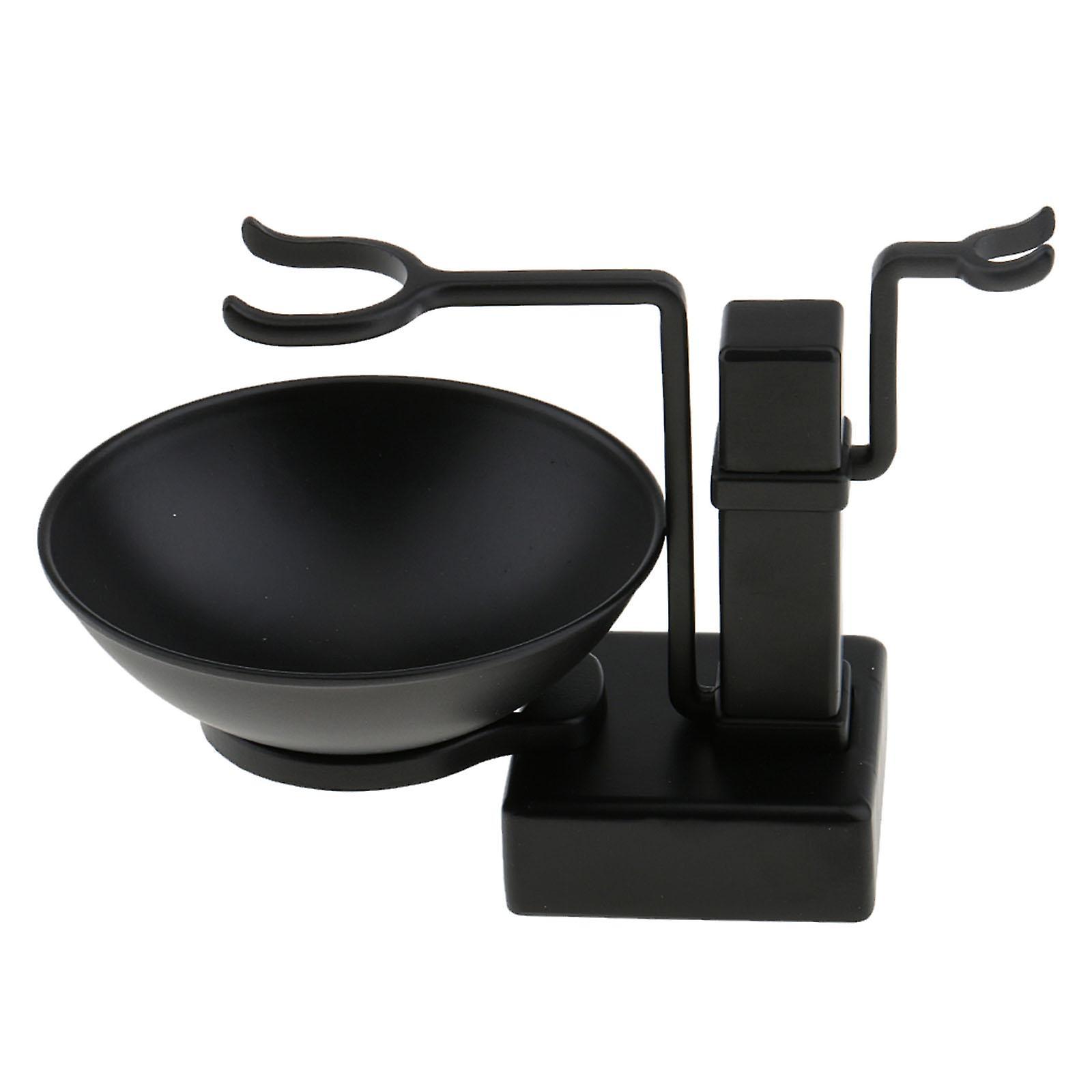 Heren Legering Scheerkwast Bowl Stand Set Scheer Mok Beker Rekhouder Zwart