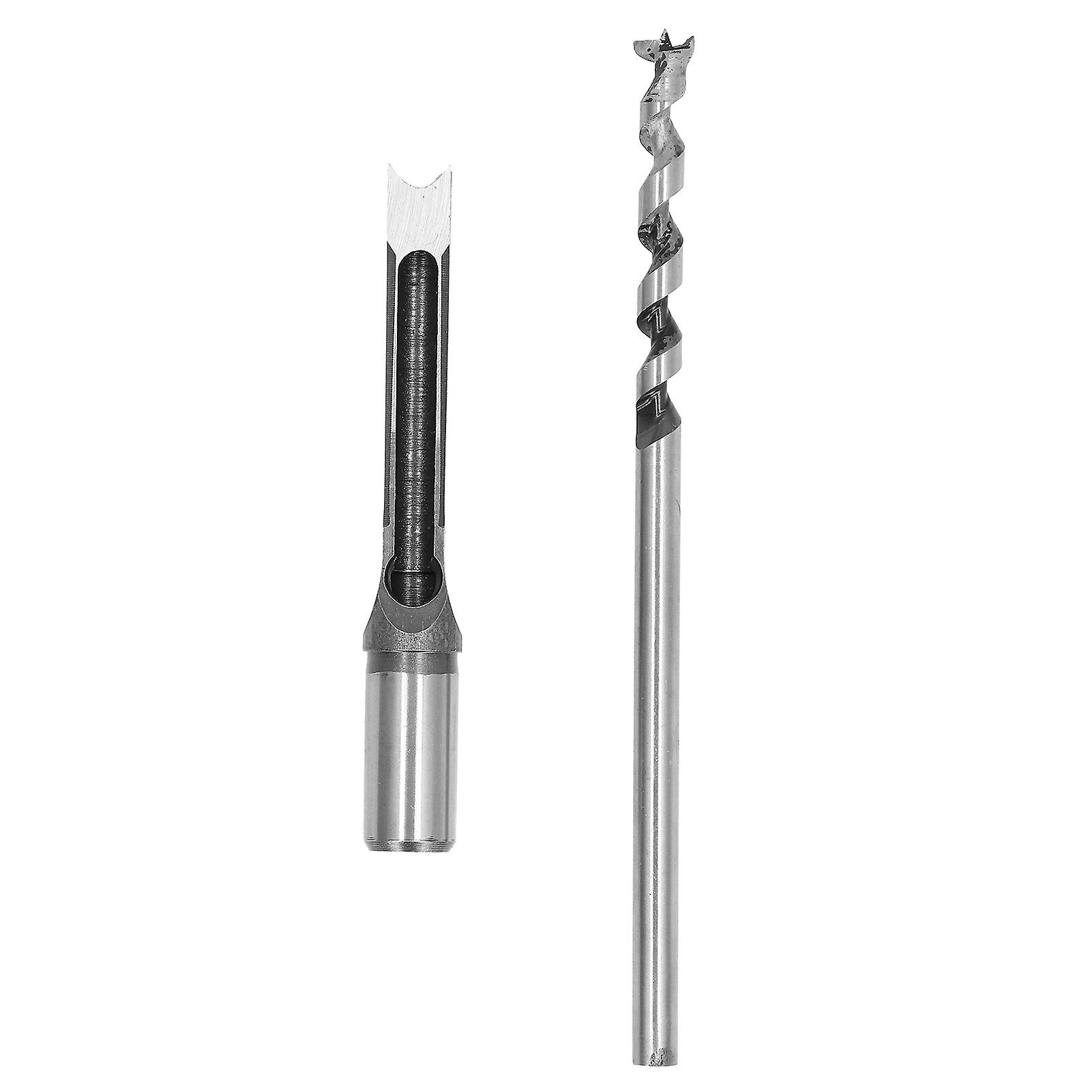 Risegun Mortiser Drill Bit Set Square Hole Mortiser Drill Bit Alloy Steel, Adjustable Woodworking Power Tool 12.7mm