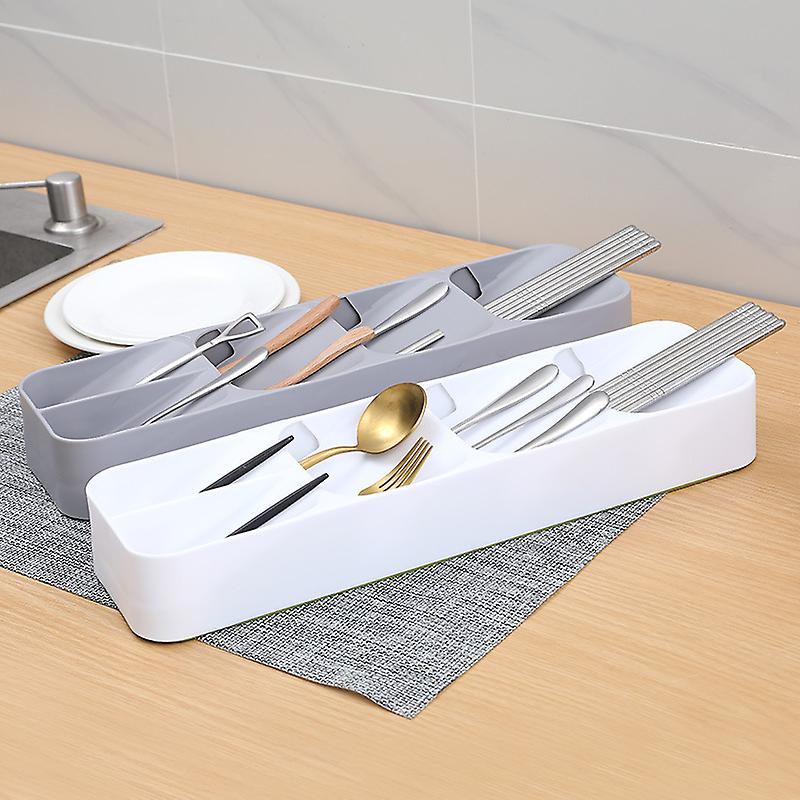 2-piece multi-function drawer storage box gray and white seasoning shelves 40*11.5*5.5cm
