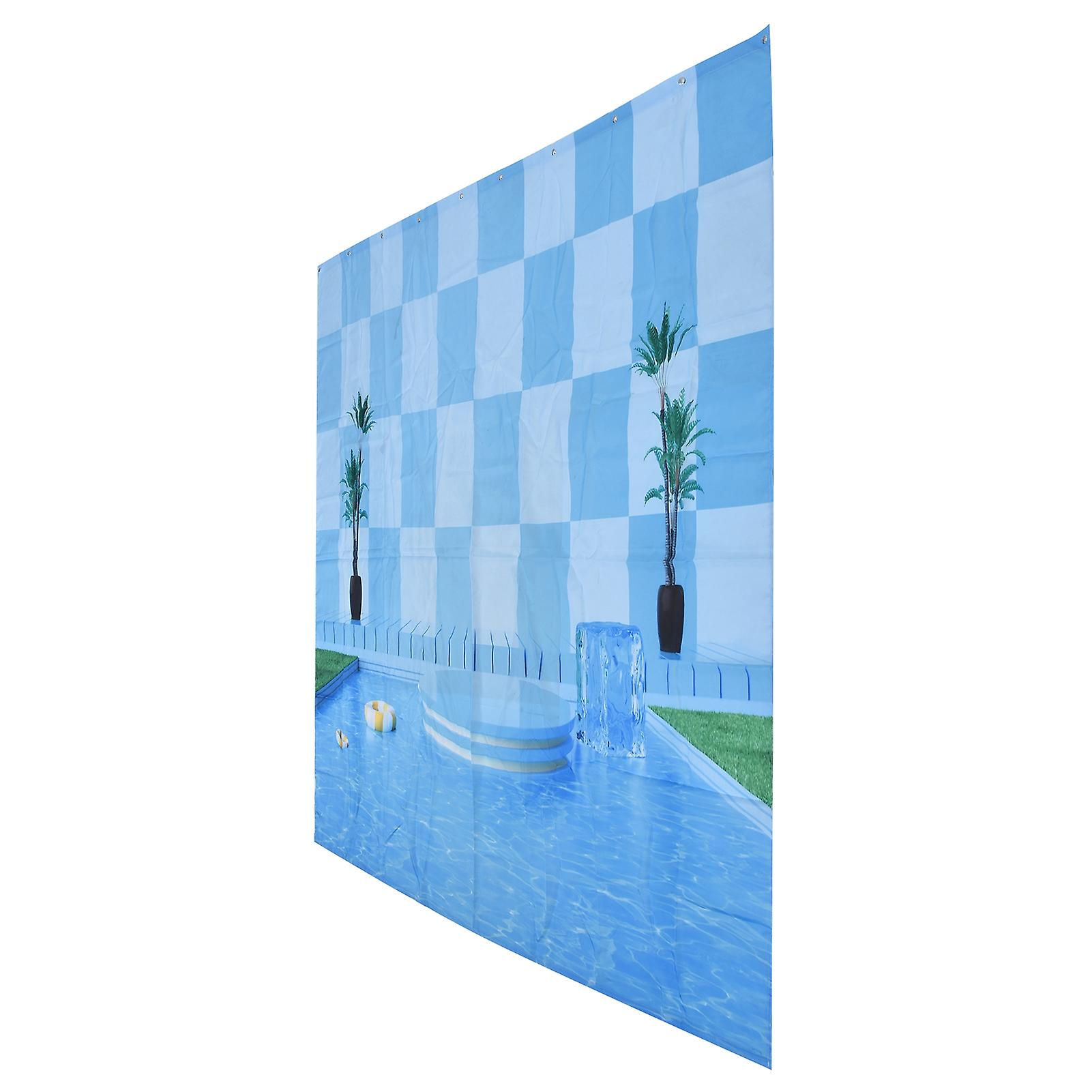 Waterproof Polyester Shower Curtain 59.1x70.9in with 12 Hooks