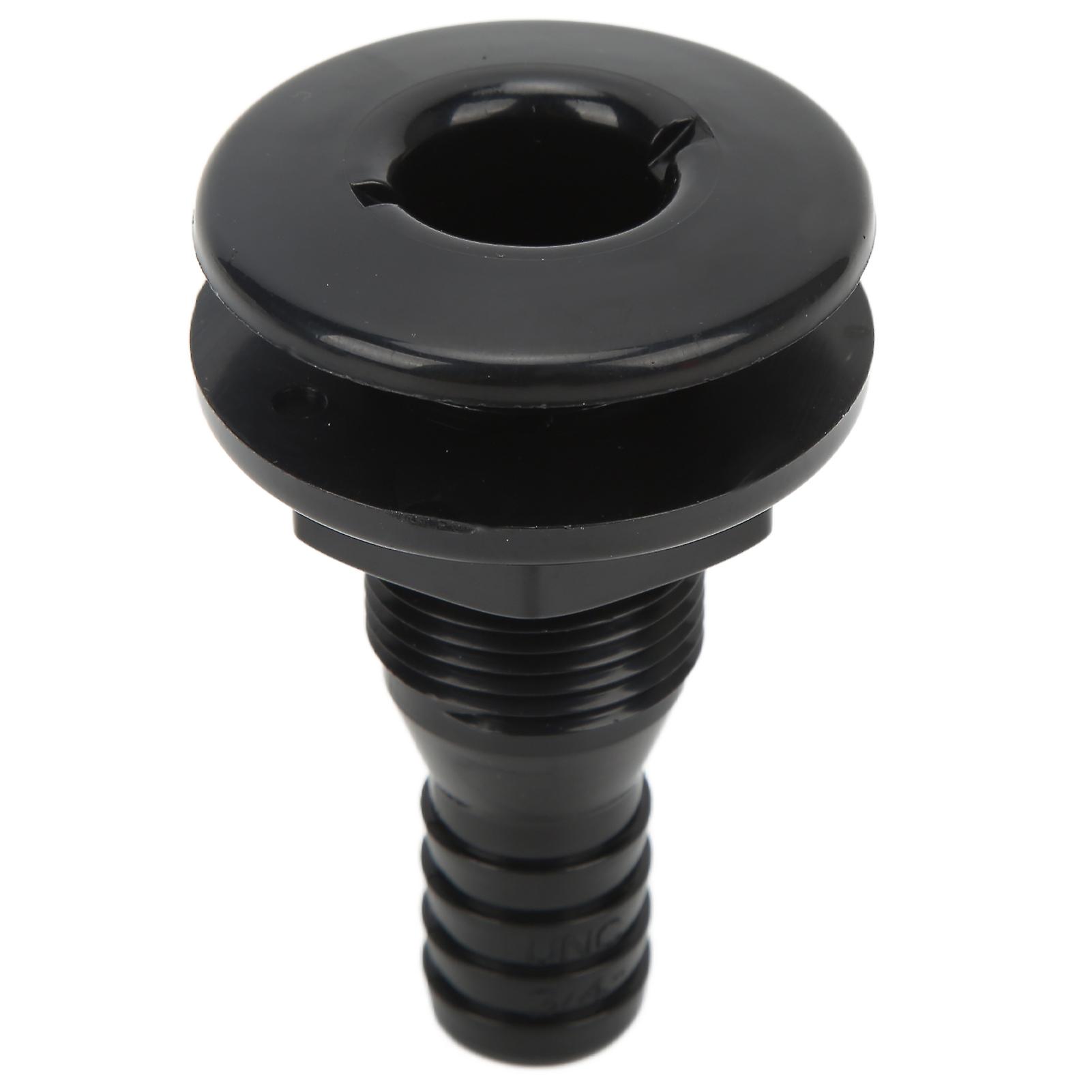 Raccord de tuyau traversant pour bateau, 3/4 po, en plastique ABS, accessoire de sortie de vidange, noir