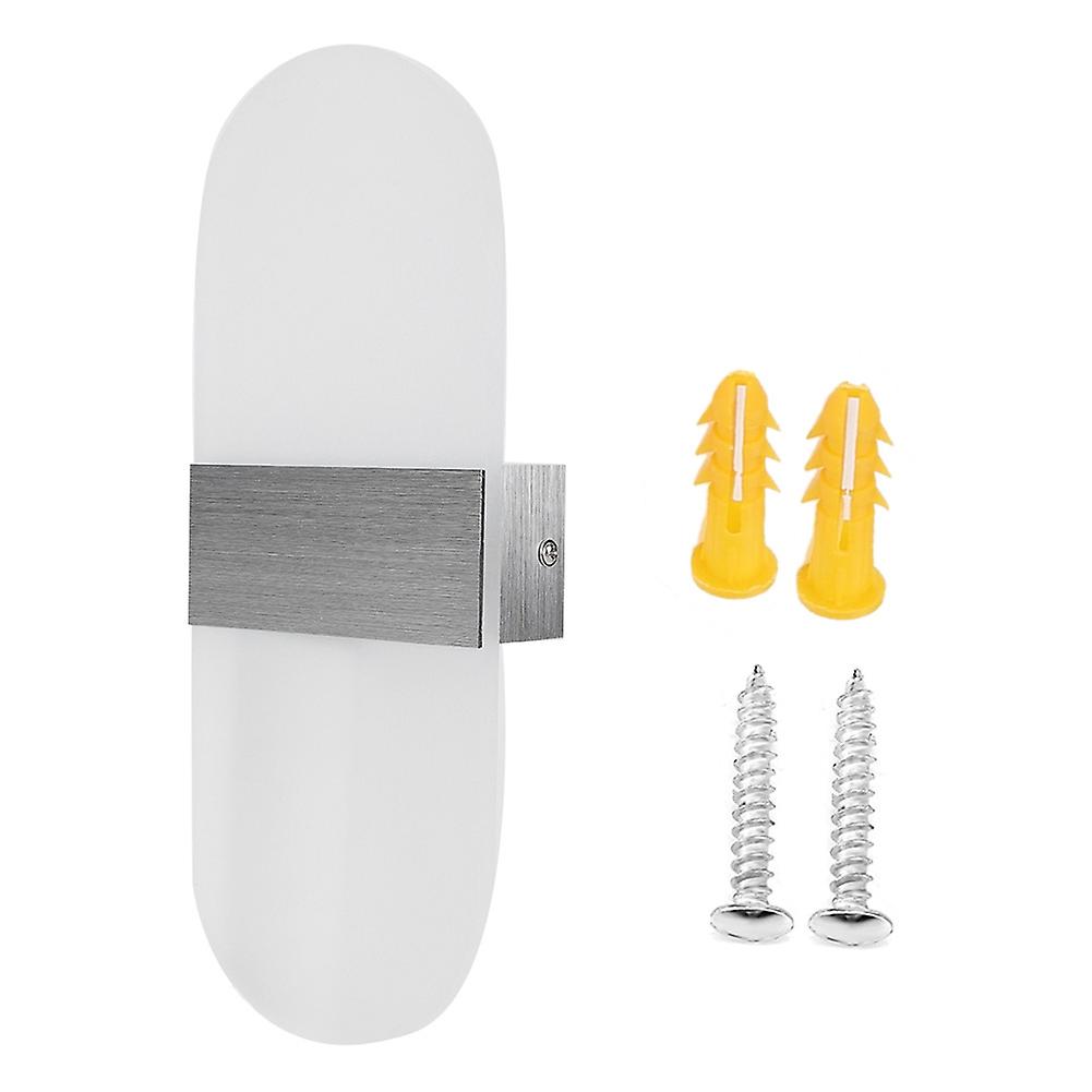 LED Mirror Lights Bathroom Vanity Corridor Wall Light AC 86-265V(White 6W Rounded Corner)