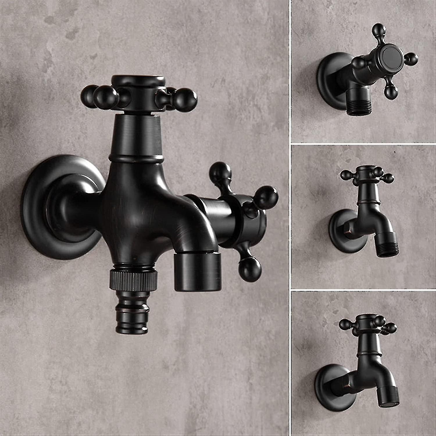 Ulepsz swoją przestrzeń na zewnątrz dzięki nowoczesnemu czarnemu brązowemu pojedynczemu zimnemu kranu - Garden Wall Bibcock Tap dla wygodnego dostępu do wody