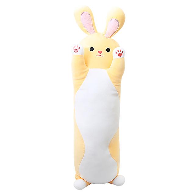 Doodle long rabbit plush doll big pillow-yellow 70cm