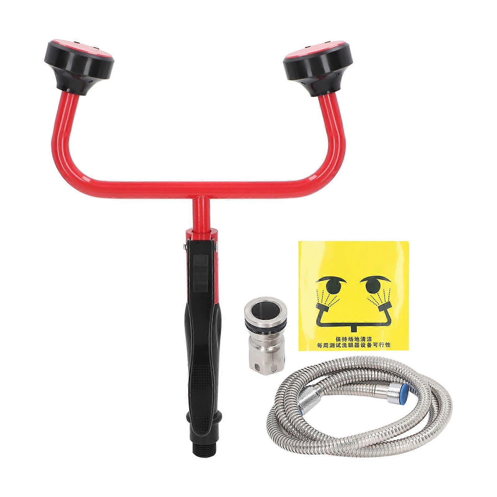 Ouitble Faucet Mounted Eyewash Station Portable Double Port Emergency Eye Wash Station Sink for Laboratory Factory