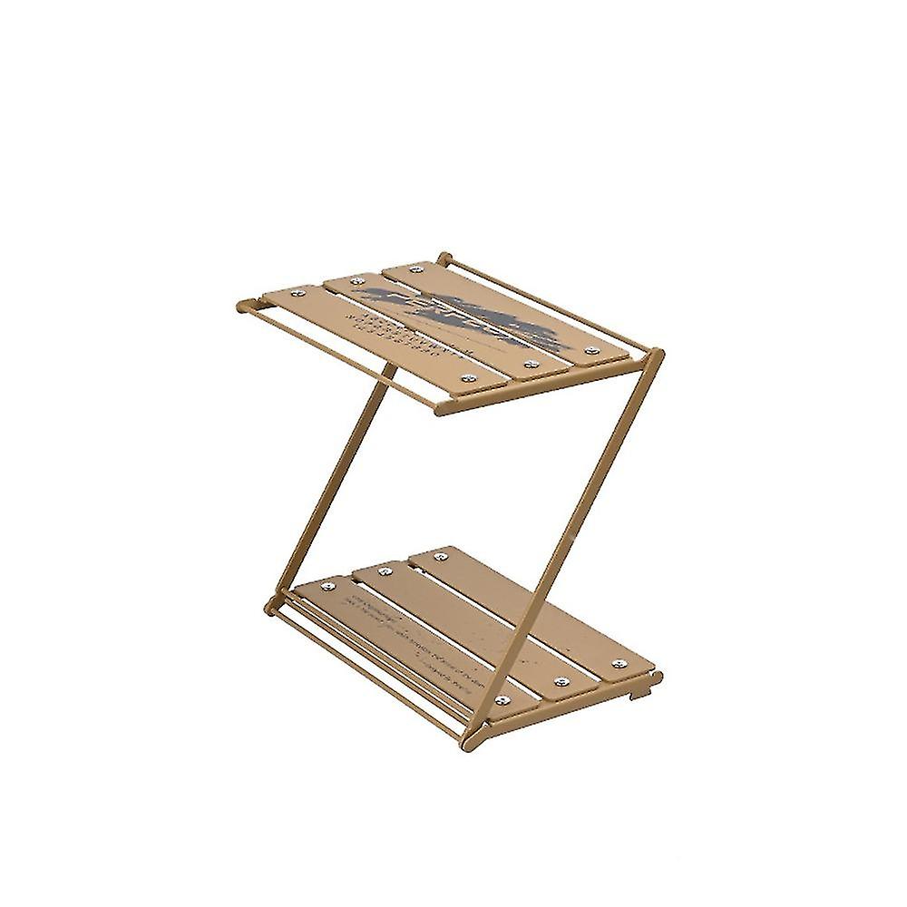 في الهواء الطلق التخييم أكواب الأوعية قابلة للطي تخزين الرف سبائك الألومنيوم 2-طبقة تخزين قوس نزهة الشواء علامة التبويب