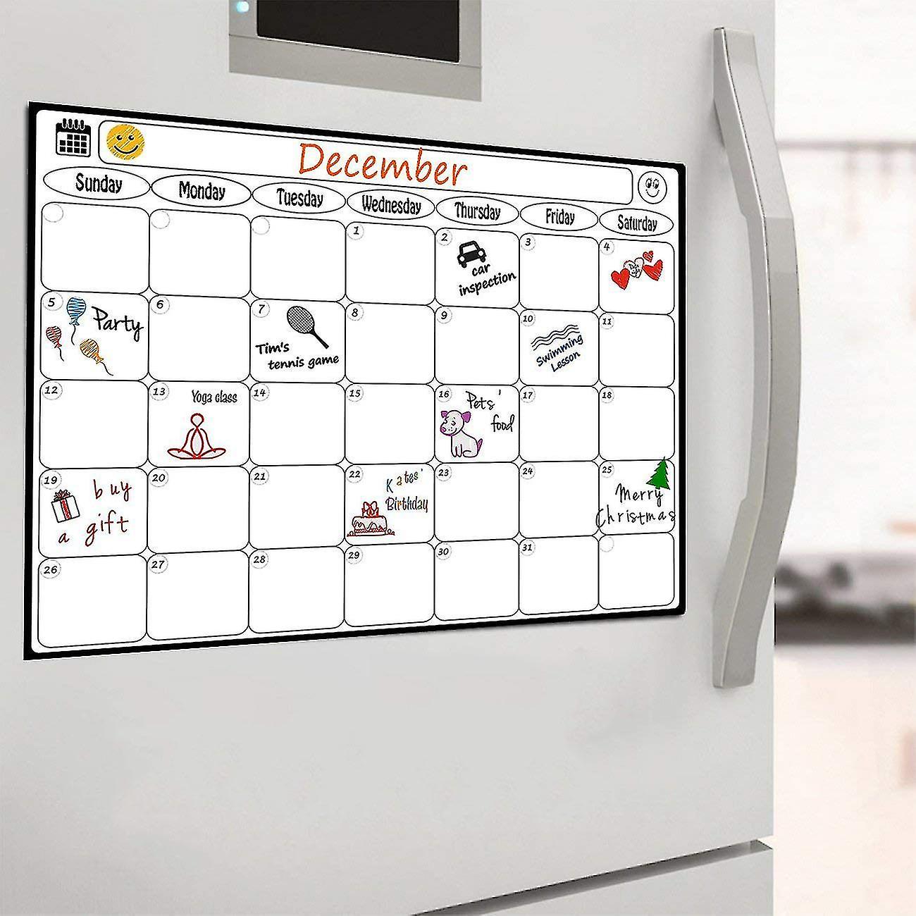 Magnetic Set - 42*30cm Monthly White Board Planner