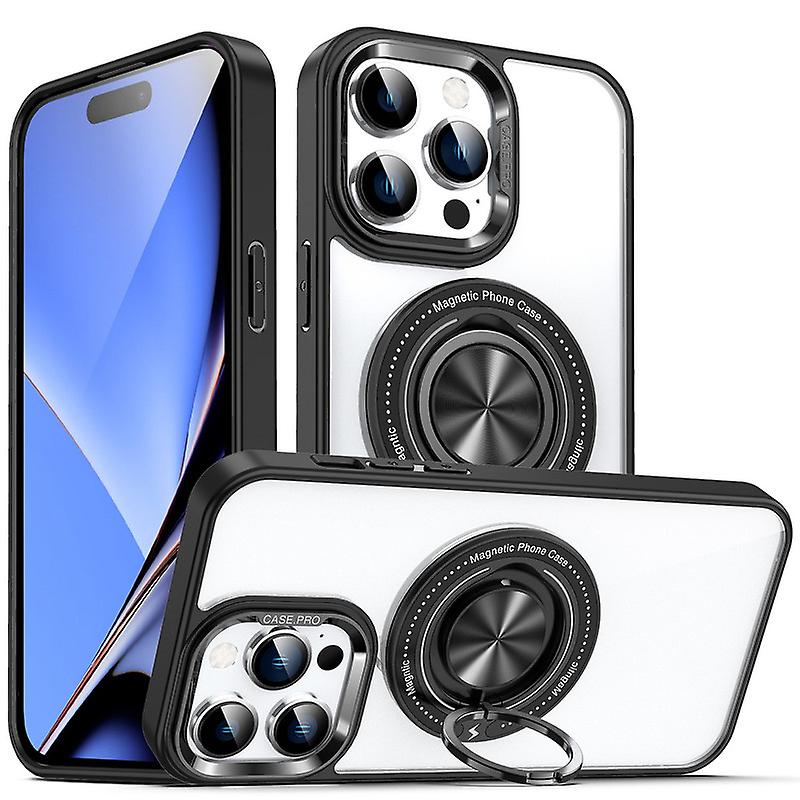 360 Spin Stand for IPhone15/15Pro Mobile Phone Case, Shockproof Slim Protective With Magsafe Protective Crystal Clear IPhone15 Mobile Phone Cases