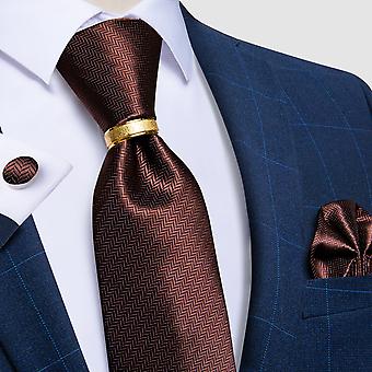 designer men's tie striped floral paisley silk tie pocket square cufflinks tie ring set wedding suit business