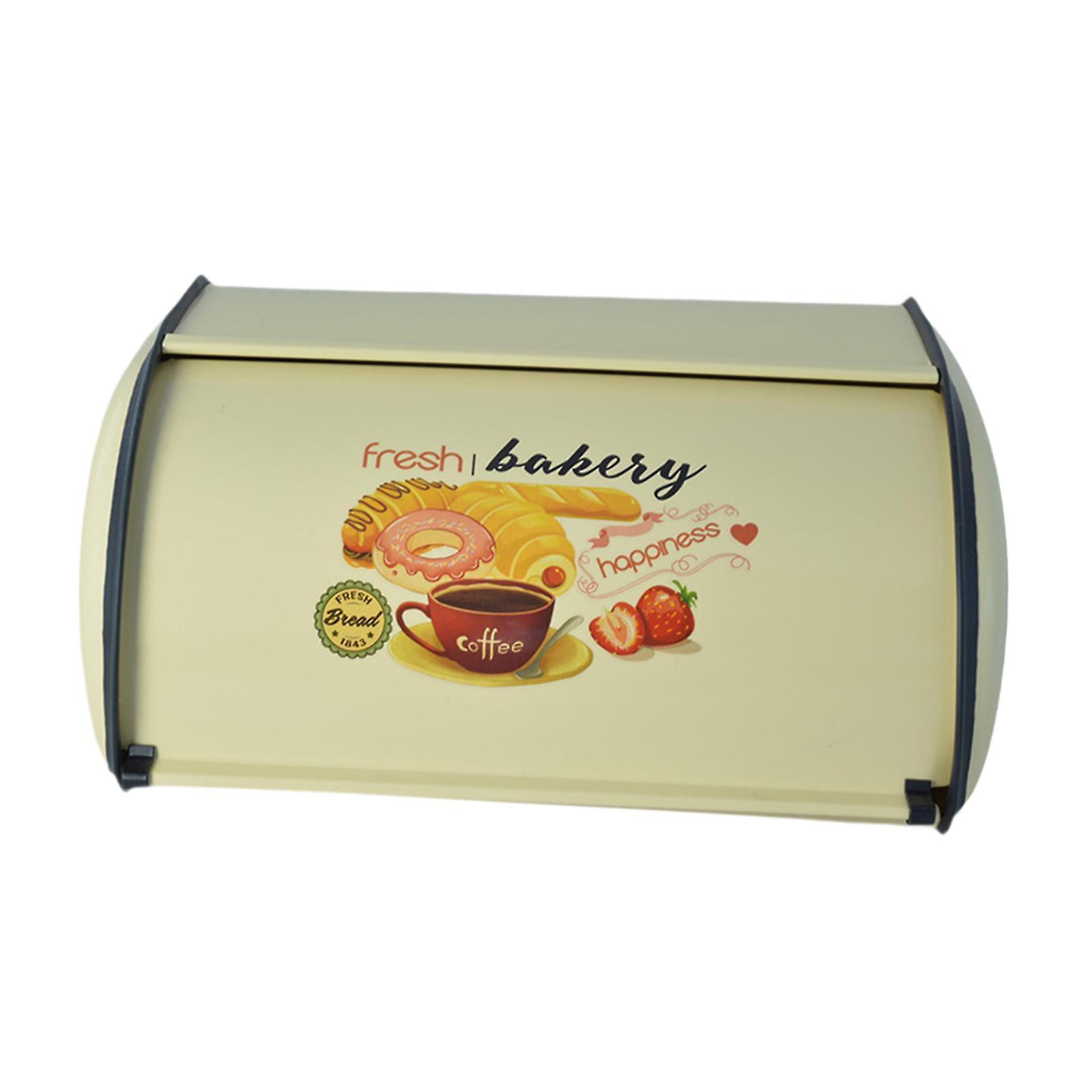 Metal Bread Box Portable Bread Storage Bread Container for Cafe Bakery Strawberry
