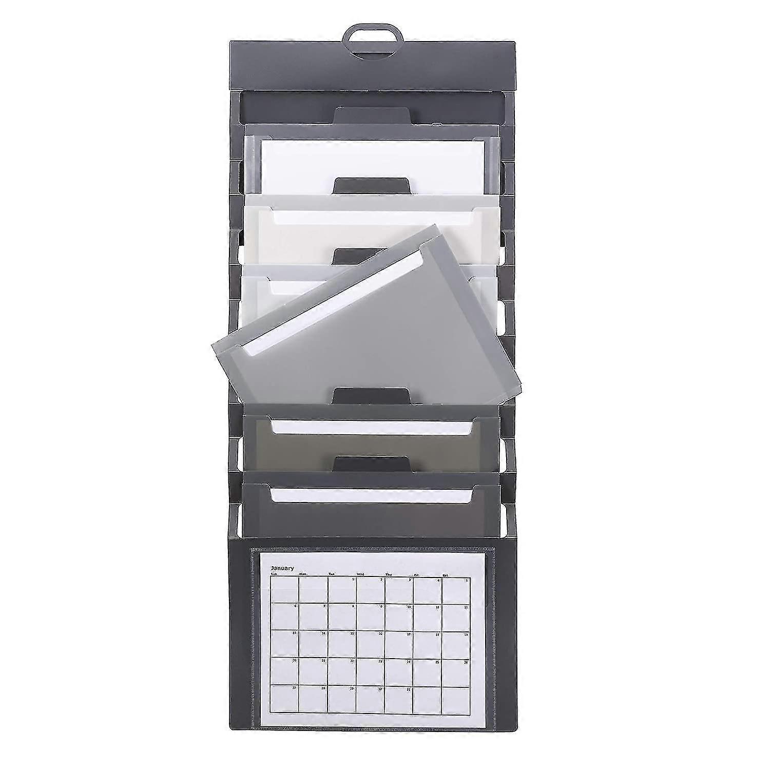 Cascading Wall Organizer, 6 Pockets, Letter Size, Gray/neutral Pockets (92061)