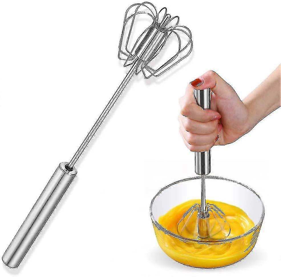 Stainless Steel Eggbeater, Rotating Semi-automatic Eggbeater, Allows You To Stir Easily Without Feeling Tired, Used For Making Cream Of Egg Beater