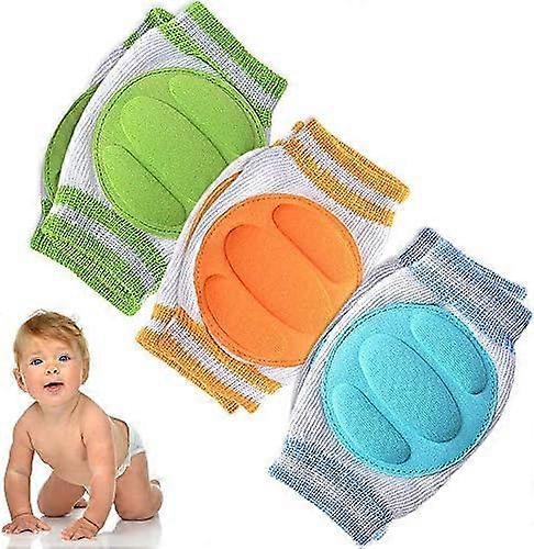 Anti-Slip Knee Pads for Babies, Adjustable Baby Knee Pads for Walking, Breathable Baby Crawling Knee Pads for Baby Protection, 3 Pairs