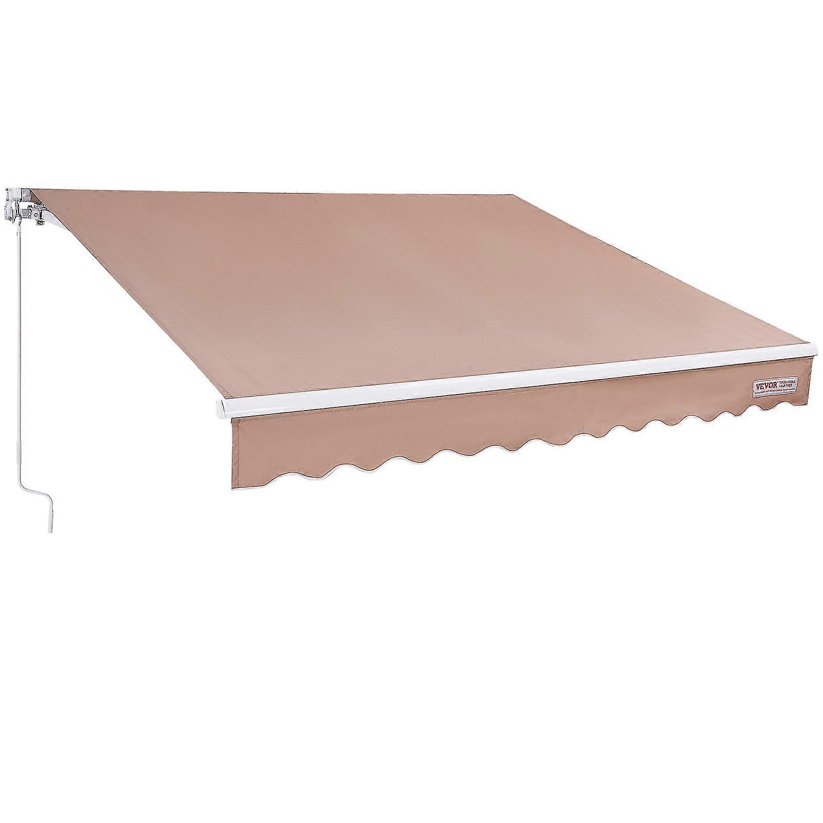 Auvent rétractable manuel, 10 x 8 pi Auvent de patio extérieur Pare-soleil rétractable
