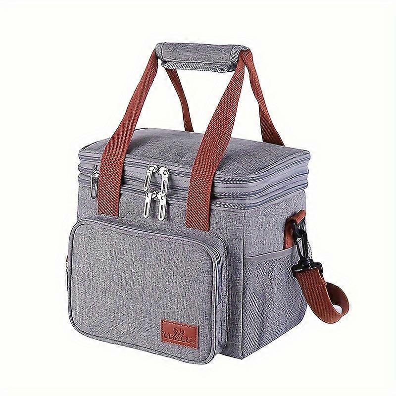 Expandable 17L Dual-Layer Lunch Bag: Perfect for School, College & Office - Insulated & Portable, Keeps Food Fresh