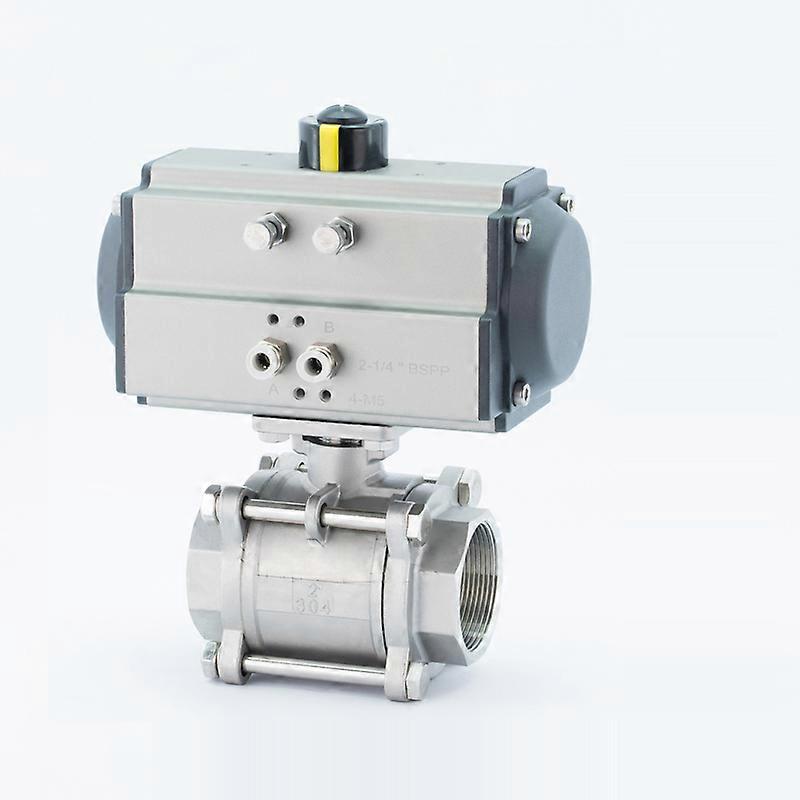 2" Valvola a sfera pneumatica a piattaforma alta in tre pezzi in acciaio inossidabile 304 Q611F-16P DN50 Valvola a sfera pneumatica2
