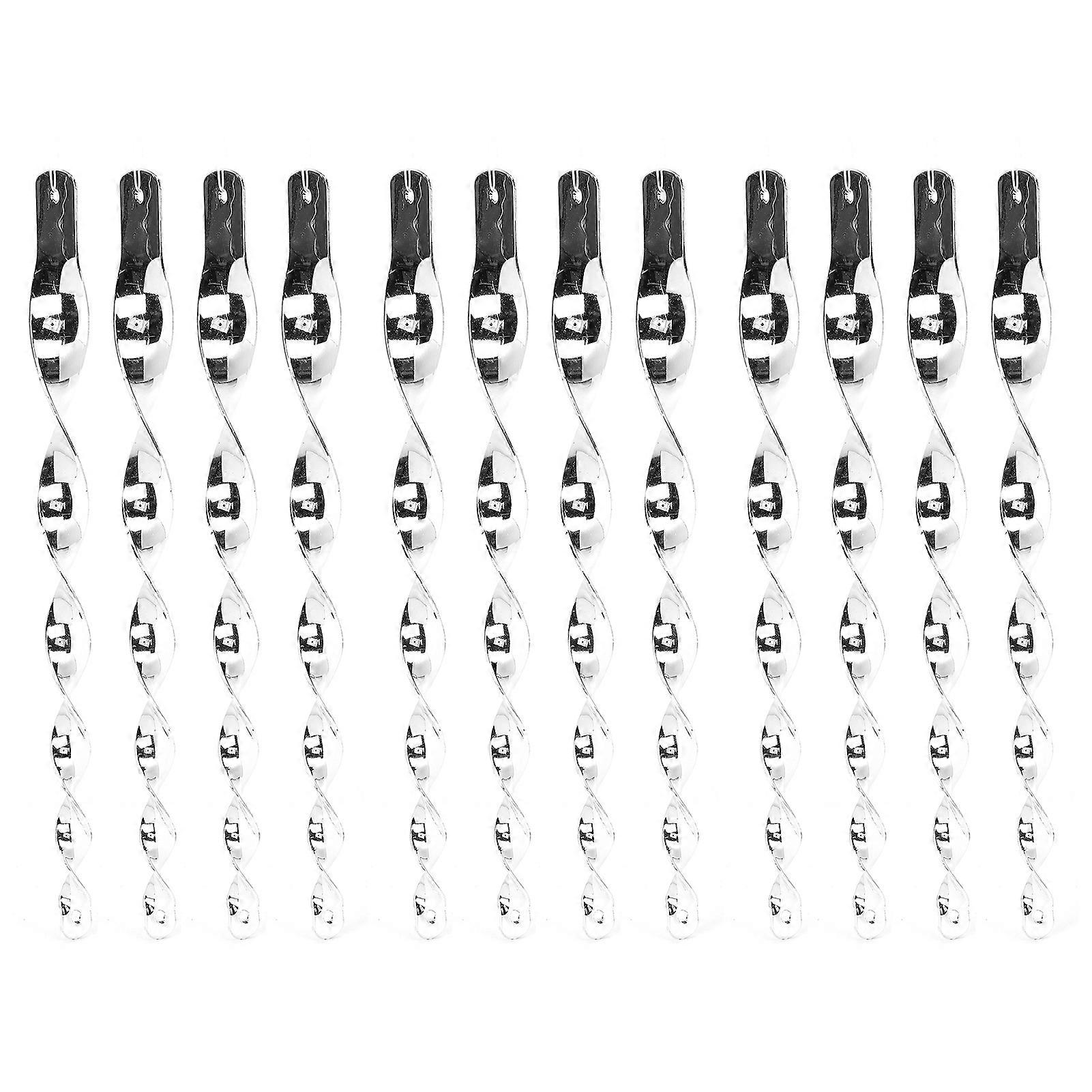 Reflective Bird Repellent Rod Hanging Rotating Bird Repeller for Garden Yard OrchardSilver 12 Pcs