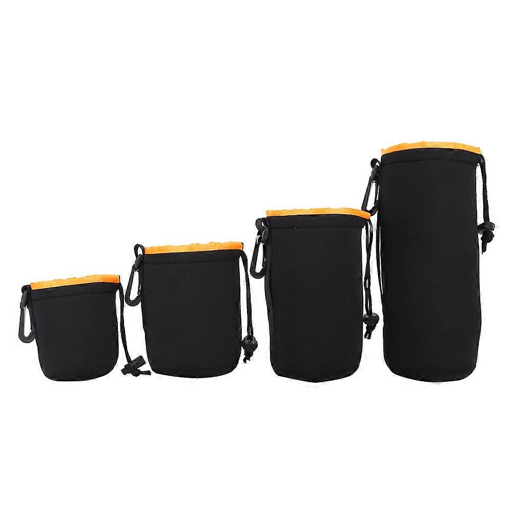 4 Pcs Thick Camera Lens Bags Soft Shockproof Protective Pouch Case Photography Accessory