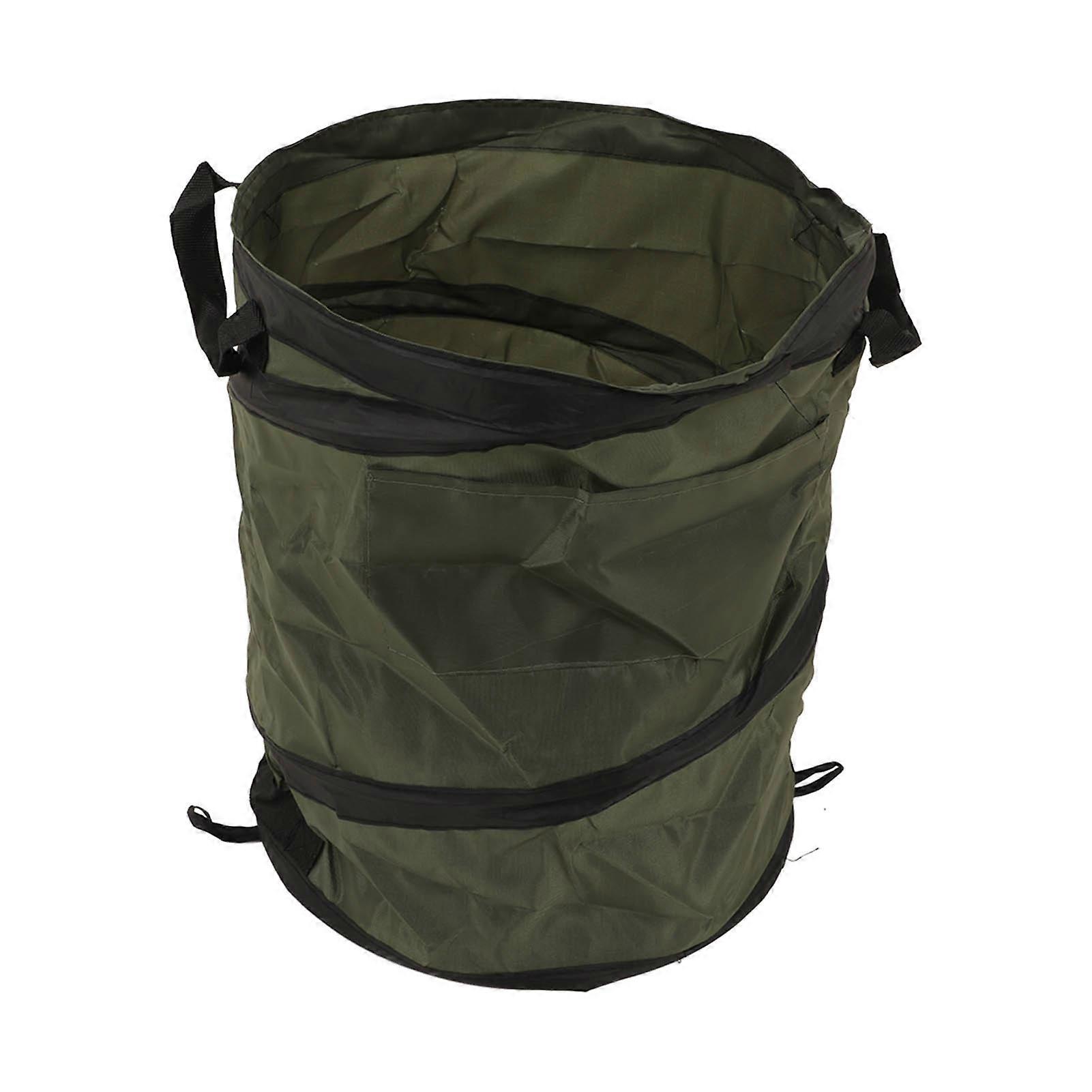 Camping Trash Can Portable Car Folding Green Strong Bearing Capacity Bottom Handle Collapsible Garbage Can For Picnic
