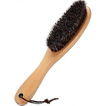 Lint Remover Clothes Brush, with Soft Real Horsehair and Wooden Handle use in Men"s Coats, Suits Shoes, Jackets, Furniture, Carpets (Solid Wood)