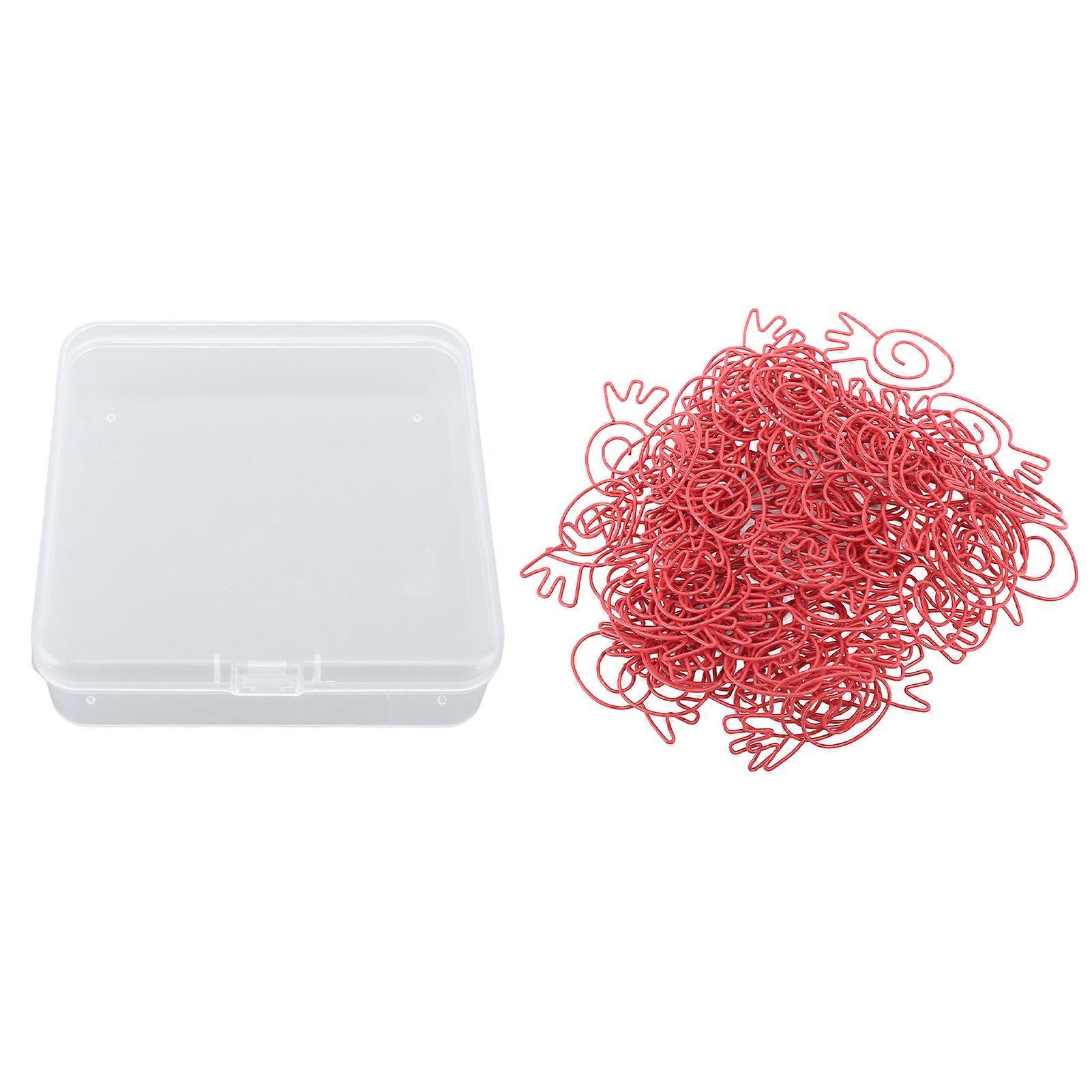 100 PCS Dog Bone Shaped Paper Clips - Cute Metal Clips For Office & Home Organization (Red)
