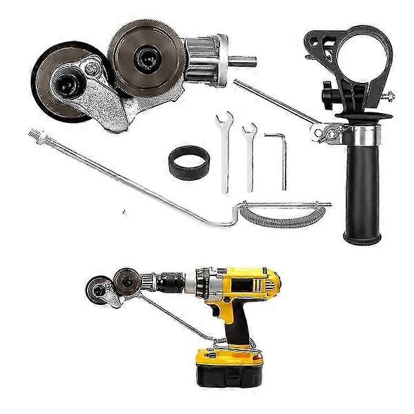 (Brill ikke inkludert) Elektrisk drill Platekutter Metallkutter Platekutter Boretilbehør Dobbelthode