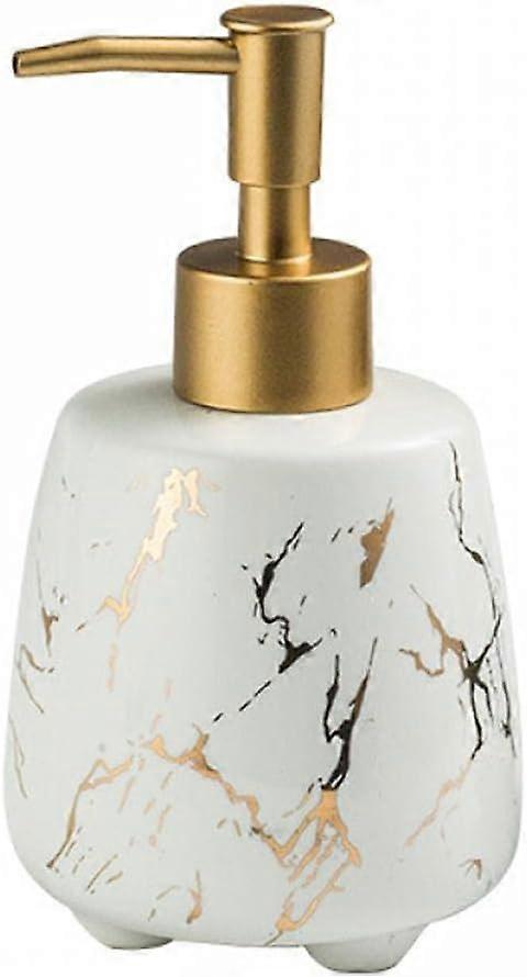 Ceramic Shampoo Lotion Dispenser Hand Soap Bottle Marble Pattern Empty Pump Bottle Refillable Container